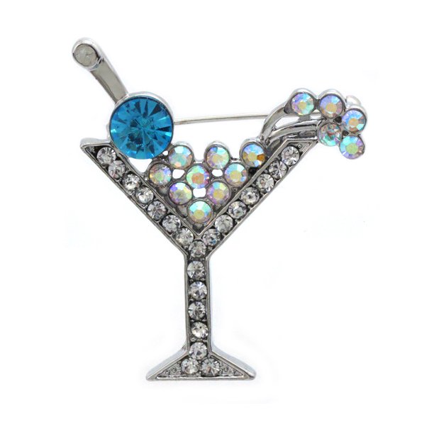 Cocojewelry cocojewelry Cherry Martini Glass Cocktail Party Brooch