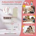 thumbnail image 6 of Spaco Height Adjustable Kids Study Desk with Tilt Desktop for 3-12 Years Old-Pink, Toddler Table and Chair Set for Arts & Crafts, Snack Time, Homeschooling, Homework, 6 of 8