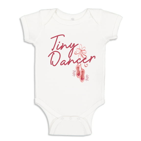 Tiny Dancer Baby Bodysuit One Piece 6 mo White