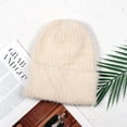 thumbnail image 1 of LinYooLi Autumn And Winter Knitted Rabbit Hair Hats Female Versatile Loose Faces, Small Sun -Protective Ear, Big Head Circumference Baotou Knitted Cap, 1 of 8