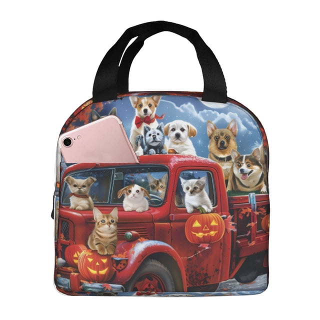 Disketp Halloween Pets Pumpkins for Insulated Lunch Bag for Women and Men, Perfect for Work, Hiking, Picnic