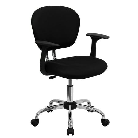 UPC: 0847254017749 | Flash Furniture Beverly Mid-Back Black Mesh Padded Swivel Task Office Chair with Chrome Base and Arms