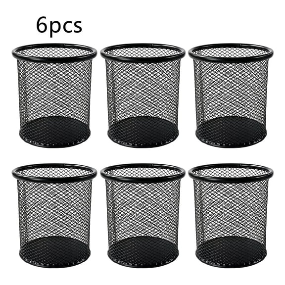 6pcs Pen Holder Wire Mesh Pen Cup Pencil Holder Pencil Cup for Desk Office Pen Organizer