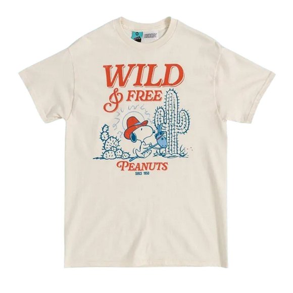 Peanuts Adult Wild And Free Snoopy T-Shirt