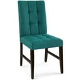 thumbnail image 2 of Modway Promulgate Biscuit Tufted Upholstered Fabric Dining Chair Set of 2 in Teal, 2 of 7
