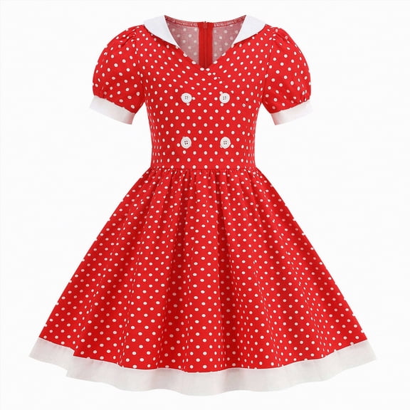 JUMEYU Cute Summer Dresses for Girls Baby Girls Pageant Lace Embroidery Dresses Toddler Dress 5T 6T (Red,5-6 Years)