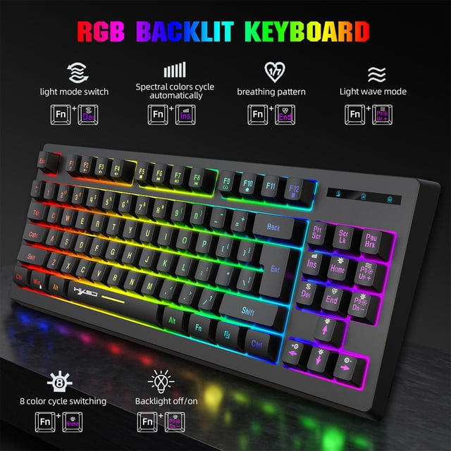 Teclado mecánico inalambrico Macarena 87 teclas 2,4G soporte de pie doble luz indicadora de sensación táctil
