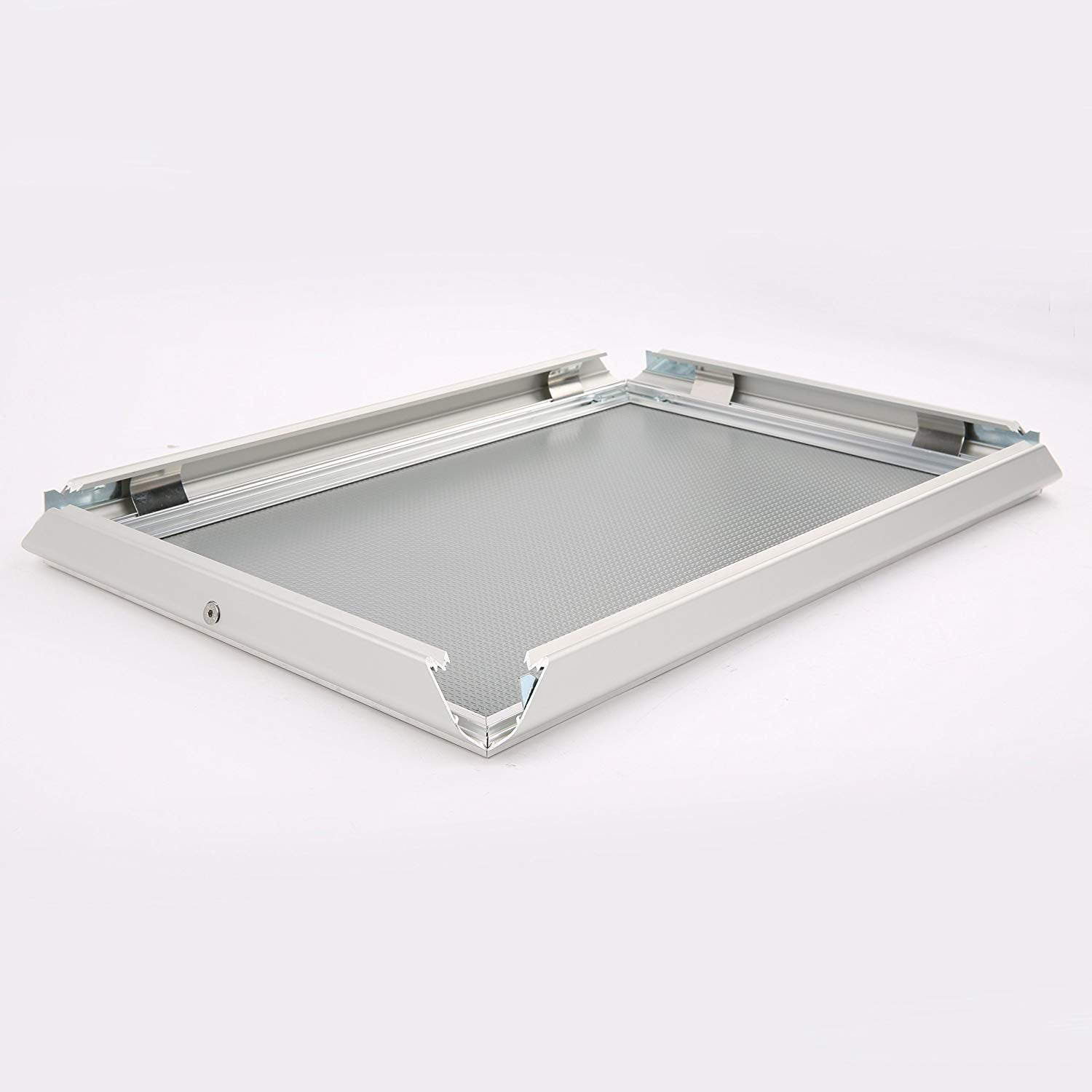 M&T Displays Fancy Front Loading Snap Picture Frame Poster Size 1.58" Silver Color Profile, Mitered Corner (18x24)