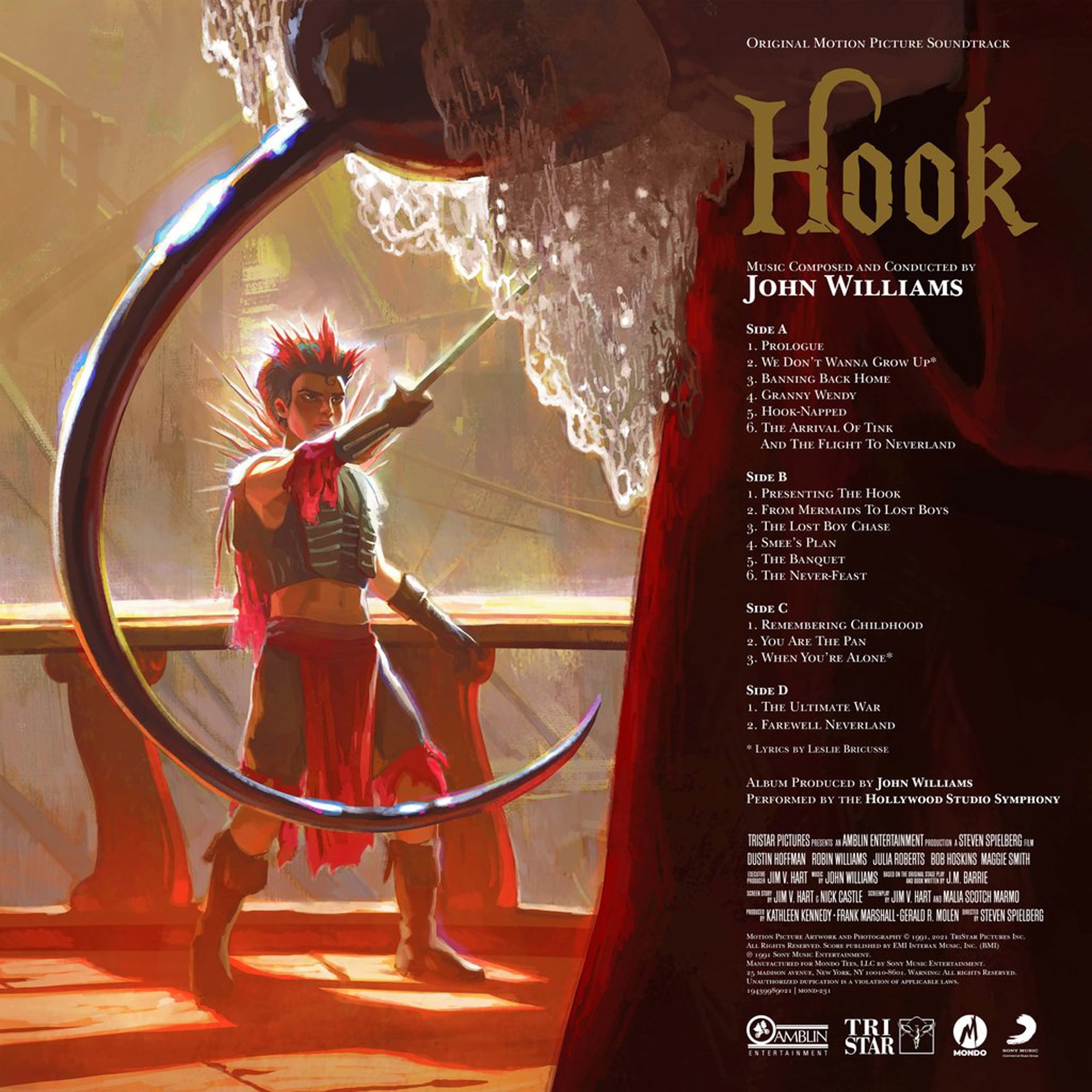 Hook - Original Motion Picture Soundtrack - 1900 Made - Hook vs. Pan  Colored Vinyl LP Record - John Williams 