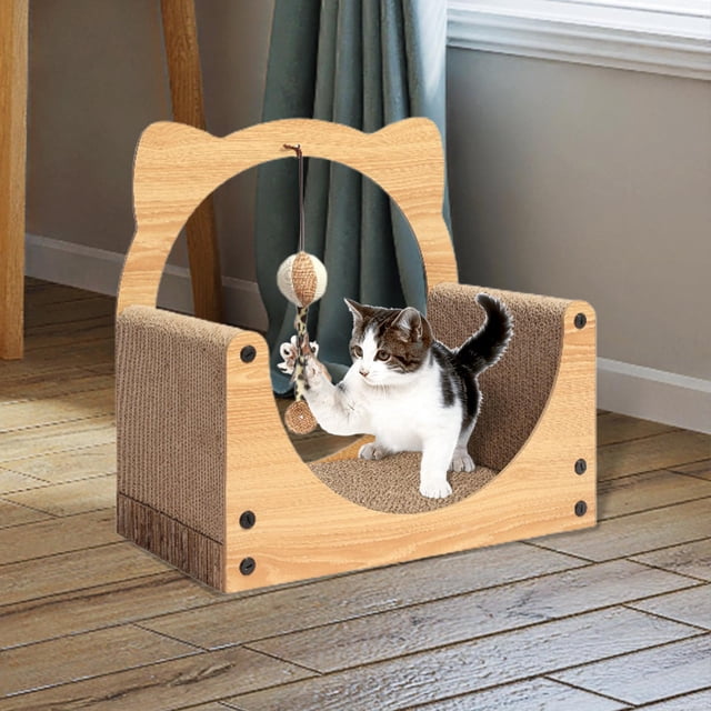 Rascador para gatos y mascotas, almohadilla para sofá, juguete de juego interactivo para gatitos, Protector de muebles de cartón, cama de salón, OrejasCuadrado40x40x25cm