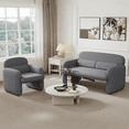 thumbnail image 6 of Falvinoryn 54.25" Modern Loveseat Sofa, Upholstered 2-Seater Couch with 2 Lumbar Pillows, Chenille Fabric Sofa Couch for Living Room, Bedroom, Apartment, Office(Dark grey), 6 of 9
