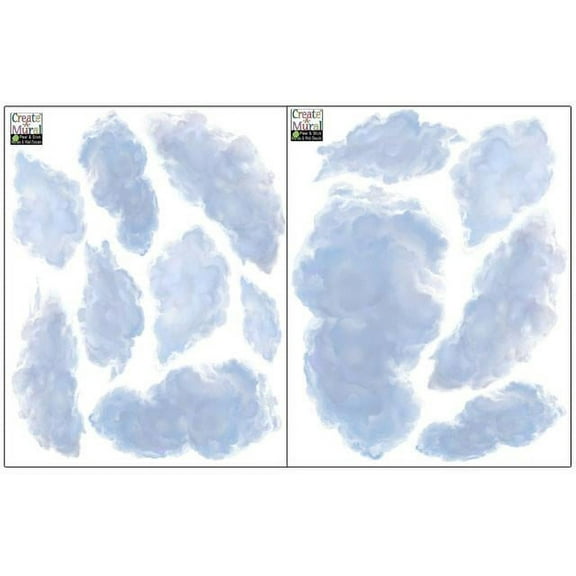 Realistic Clouds White and Gray Ceiling Wall Sticker Decals 3'x3' Area Decor for Ceilings in Kids Rooms (13) Clouds 3.5"-10.75"