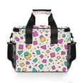 thumbnail image 7 of FORMRS Insulated Cooler Bag 24 Cans Capacity Soft Leakproof Lunch Box with Side Pockets, Beige Retro Pattern, 7 of 7