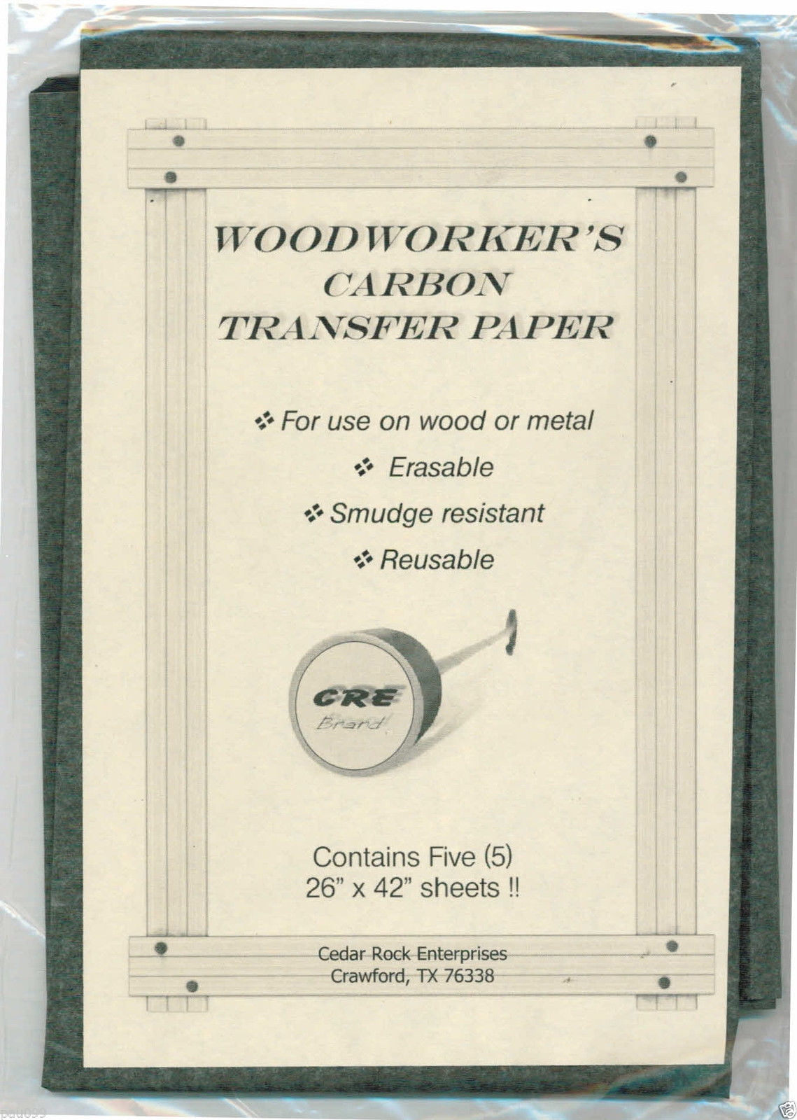 CRE Crafts Carbon Transfer Tracing Paper for Woodworking Patterns