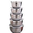 thumbnail image 1 of Cuencos De Mezcla De Acero Inoxidable Para El Hogar Resistente Al Agua A Prueba De Herrumbre Anticorrosión Multifuncional Fácil De Limpiar Ensaladera Con Tapas Para Cocinar Hornear Cocina 5 Uds Sweethay HA021624-00, 1 of 6