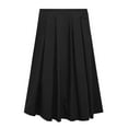 thumbnail image 4 of Fgnfyis Casual High Waisted Pleated A-Line Midi Skirt for Fall Winter with Zipper Detail Work Appropriate Style Black XL, 4 of 5