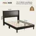 thumbnail image 2 of EDX Full Size Upholstered Platform Bed Frame with Padded Wingback Headboard, Modern Accent Bedroom Furniture, Black PU Leather, 2 of 7