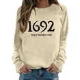 thumbnail image 3 of WEIWEN 1692 They Missed One Sweatshirt Women Halloween Witch Long Sleeve Shirts 1692 Salem Casual Crewneck Pullover Sweaters Gift Tops Women's Clothing Beige, XXL, 3 of 6