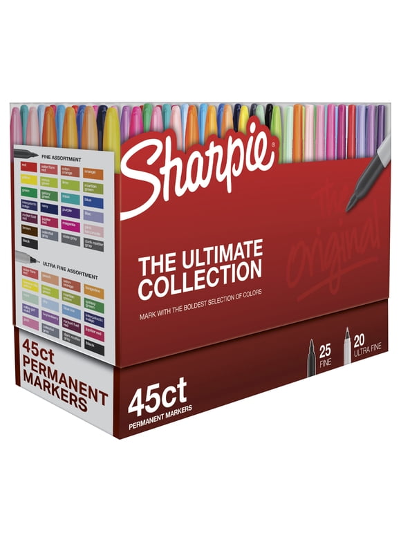 Sharpie Permanent Markers, Fine and Ultra-Fine Tips, Cosmic Colors, 45 Count