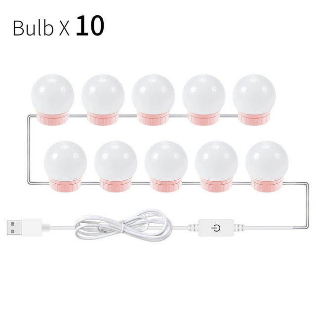 LED Makeup Mirror Light Bulb Lights Stepless Dimmable Wall Lamp 6 10 14Bulbs Kit for Dressing Table ,Widely Use