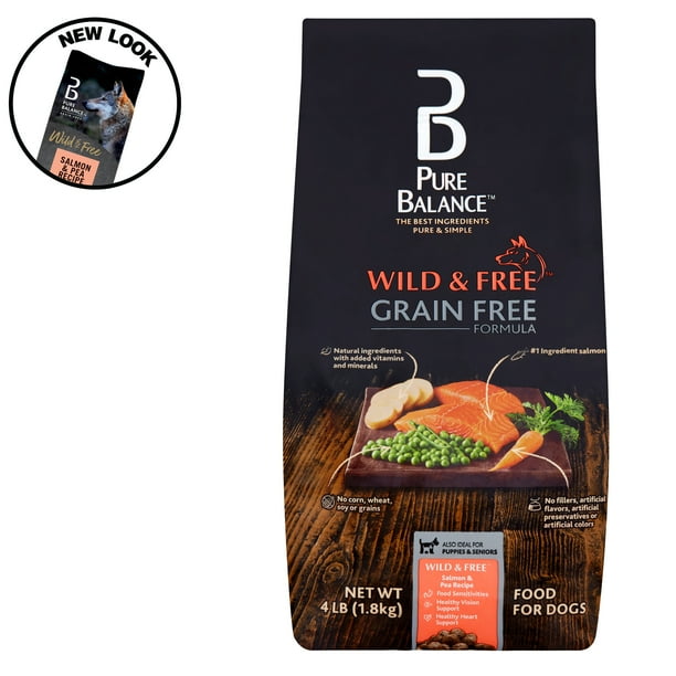 Pure Balance Wild & Free Grain Free Formula Salmon & Pea Recipe Food for Dogs, 4 lb