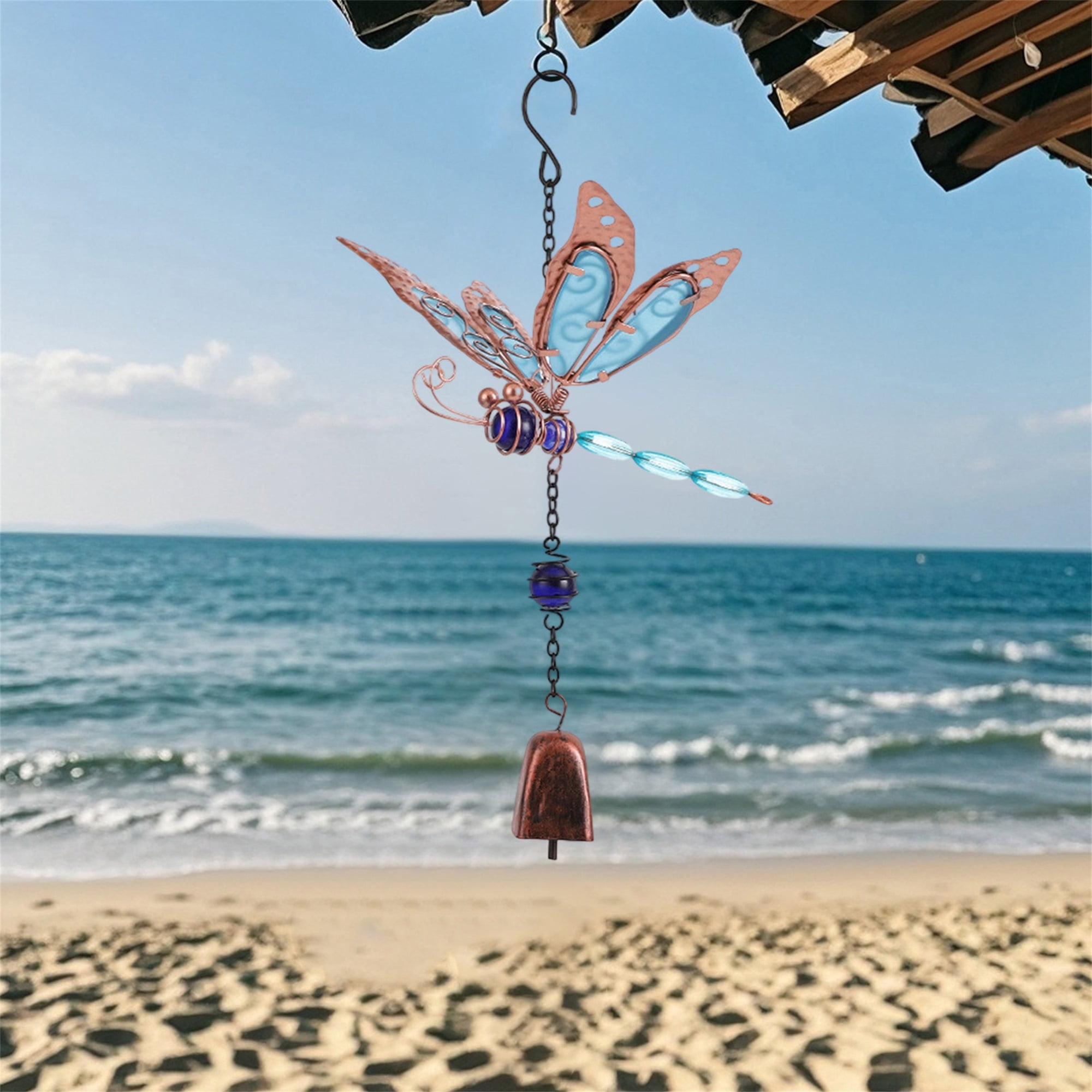 nvzhuang Solar Dragonfly Wind Chimes for Outside Creative Wind Spinners Hanging Decor for Home Garden Patio