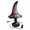 B(Purple), variant on Decorr 7.1 Inch Halloween Witch Hat Table Lamp, USB Powered Stained Glass Style Resin Night Light, Spooky Witch Themed Desktop Lamp for Fall Halloween Home Bedroom Decor & Holiday Gift