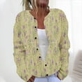 thumbnail image 2 of ZQUUVOU Women's Shirts Cardigan Long Sleeve Hollow Out Solid Color Jacket (Yellow,M), 2 of 5