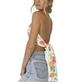 thumbnail image 5 of Sequined Chain Halter-Neck Bustier Wrapped Tube Tops Women Back Tie Up Tank Tops Crop Pink M, 5 of 5