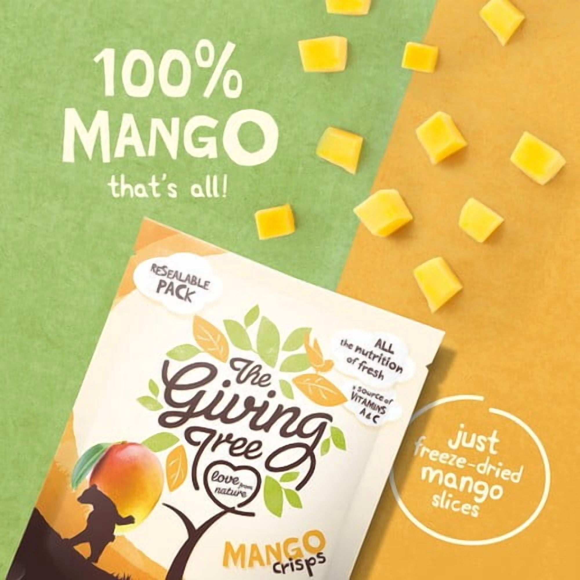 Giving Tree Freeze Dried Mango Crisps 38g, British Import (Pack of 2)