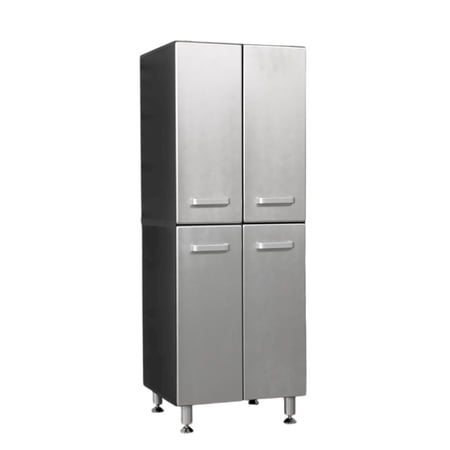 Tuff Stor 23.5" 4-door Contemporary Wood Garage Storage Cabinet in Silver/Black