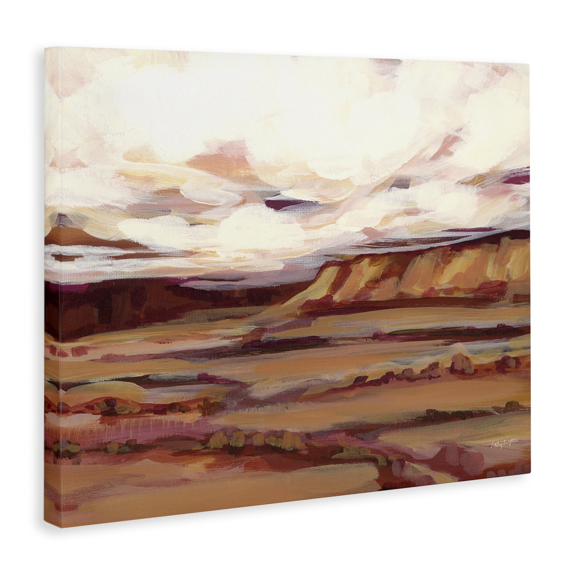 Stupell Industries Mauve Mesa Landscape Landscape Painting Gallery Wrapped Canvas Art Print Wall Art, 40 x 30