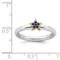 thumbnail image 2 of Stackable Expressions Sterling Silver Gold-Plated Lab Created Sapphire Star Ring, 2 of 8