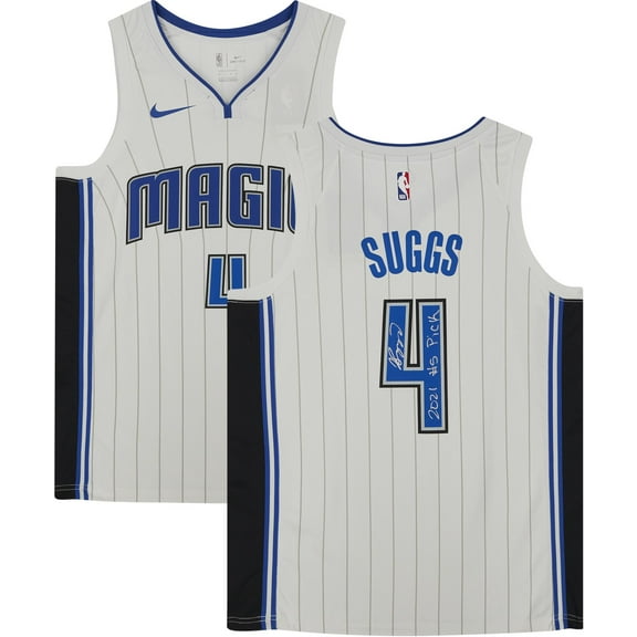 Jalen Suggs Orlando Magic Autographed White Association Swingman Jersey with "2021 #5 Draft Pick" Inscription - Fanatics Authentic Certified