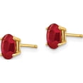 thumbnail image 3 of 14K Yellow Gold Ruby Post Earrings (6 X 4) Made In India xe86r-b, 3 of 6