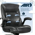thumbnail image 4 of Serta Air Lumbar Bonded Leather Manager Office Chair, Gray Faux Leather, 4 of 8