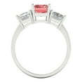 thumbnail image 4 of 4ct emerald cut red natural garnet 14k white gold 3 stoneBridal Wedding Engagement Promise Anniversary Ring for Women size 11, 4 of 8
