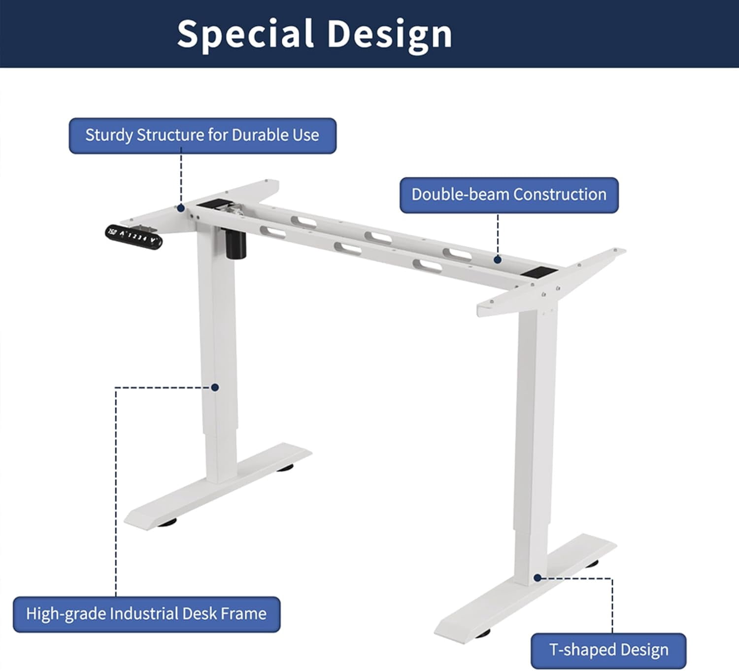 Thctvous 48 Inch Motorized Standing Desk Adjustable Height, Wooden Rising Desks for Home Office, White Sit Stand Desk Electric with Controller & Type-C Port (Oak, 48 Inch)