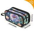 thumbnail image 4 of FORMRS Pencil Case with 3 Compartments Zipper Pouch, Elementary School Level and up, Puprle Ethereal Floral Harmony, 4 of 8
