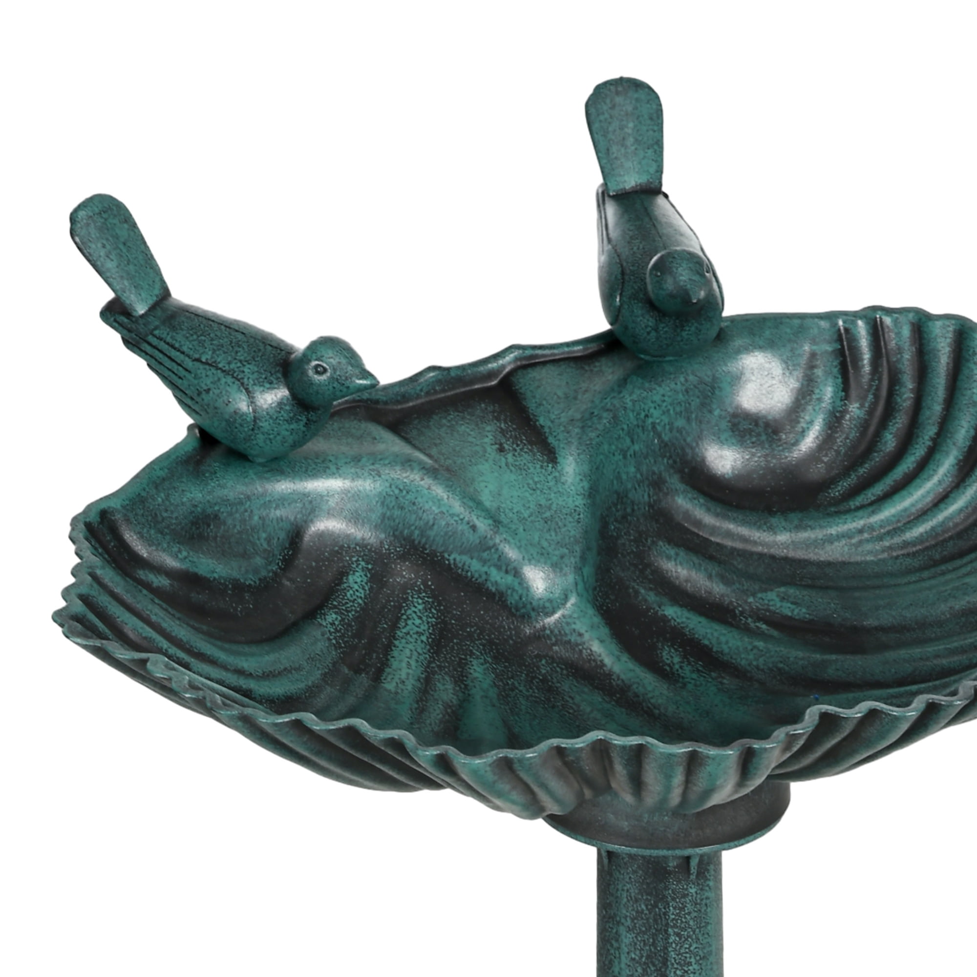 Outsunny Antique Bird Bath with Planter Pedestal, Vintage Decorative Birdbath, Bird Feeder Bowl, Verdigris