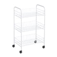 thumbnail image 1 of Organizador de estanterías Rubbermaid de 3 niveles con ruedas de metal blanco, 1 of 7