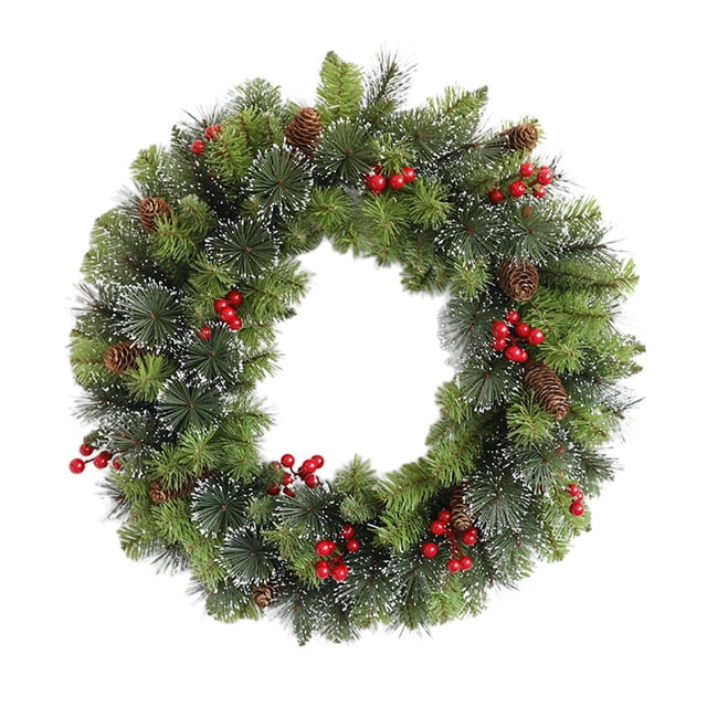 Guirnalda artificial Guirnalda navideña Adorno colgante Guirnalda de invierno Otoño para puerta Fiesta Hogar Decoración de acción de gracias 30 centimetros Baoblaze Corona de invierno