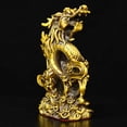 thumbnail image 4 of Xiao Hua Estatua de dragón de latón Feng Shui chino, escultura para decoración del hogar, oficina, mesa, adornos para riqueza y éxito, regalos de buena suerte, estilo C, mediano., 4 of 5