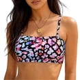 thumbnail image 7 of Yuanlong Women's Bandeau Detachable Spaghetti Straps Swimsuit Tops Padded Stylish Minimalist Beachwear Swimwear Bikini Top, 7 of 7