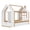 Twin White+Natual, variant on Twin Size House Platform Bed with Storage, Solid Wood House Bed with Drawers & Shelves, Solid Wood Platform Bed with Cabinet & Wardrobe, White & Natural