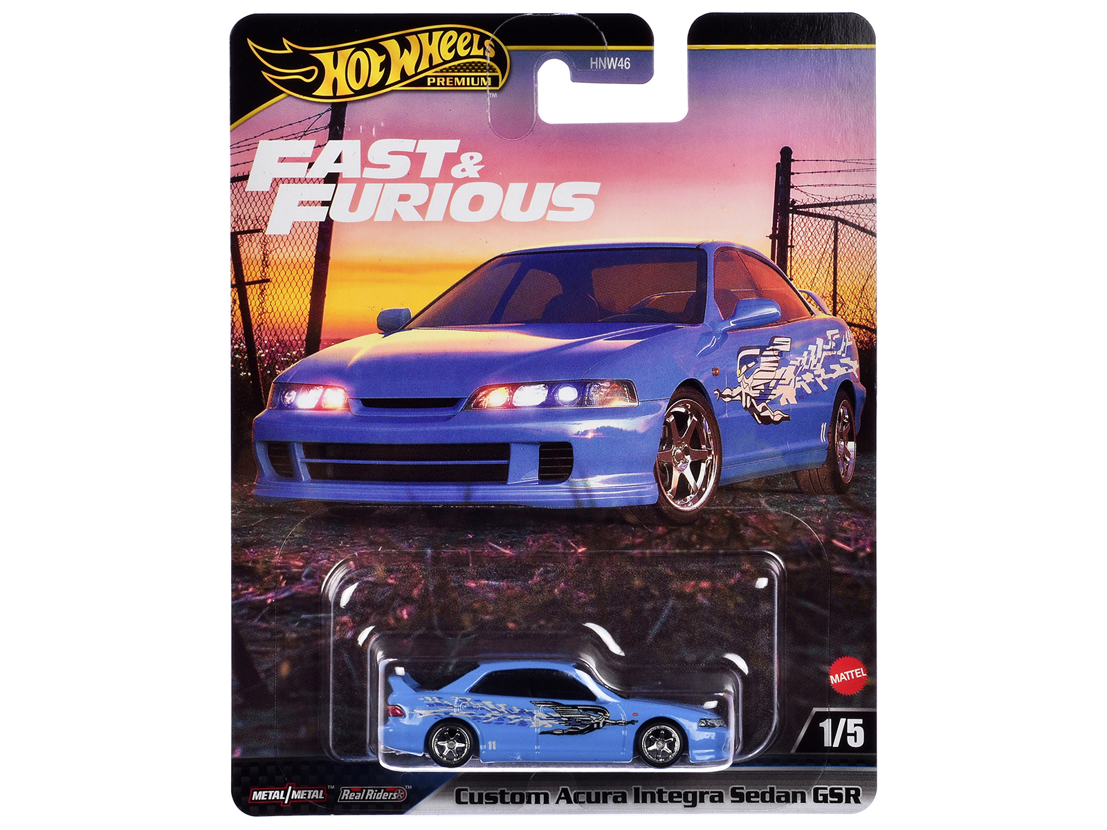"Fast & Furious" 2023 5 piece Set G Diecast Model Cars by Hot Wheels