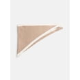 thumbnail image 3 of Scenario Women's Border Stripe Knit Triangle Scarf, Toasted Heather and Winter White, 3 of 4