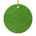 thumbnail image 1 of Hermoso adorno colgante navideño de césped verde para árbol de Navidad - Decoraciones colgantes de cerámica para fiestas - Ideas para regalar adornos navideños, 1 of 8