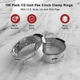 thumbnail image 3 of Stunning 100Pack 1/2 Inch Pex Cinch Rings,304 Stainless Steel PEX Crimp Rings,Pex Fitting Pinch Ring for Tubing Pipe - Designed for unforgettable wedding accessories, 3 of 5