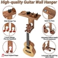 thumbnail image 2 of Soporte de pared para guitarra Onmiwood Wood, paquete de 2 unidades con estante y púa, 2 of 9